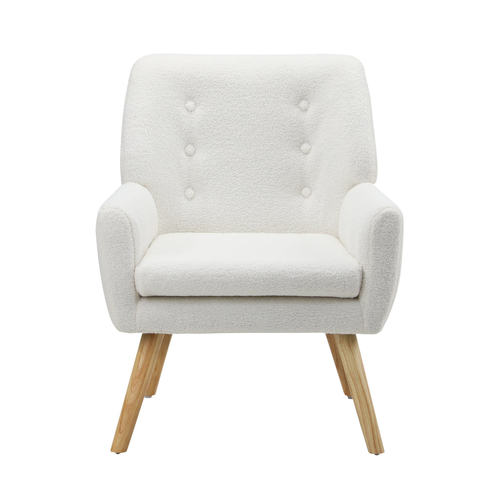 Oikiture 4x Armchair Lounge Chair Sherpa Tub Chairs Sofa White-Armchair-PEROZ Accessories