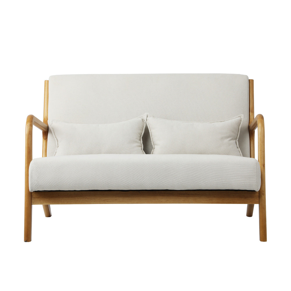 Oikiture 3X Armchair Lounge Chair Wood Light Beige-Armchair-PEROZ Accessories