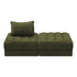 Oikiture 2 Seater Boucle Modular Sofa & Ottoman Set Green-Sofa-PEROZ Accessories