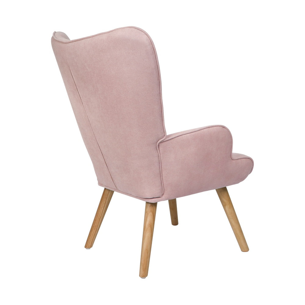Oikiture 4x Armchair Lounge Chair Ottoman Fabric Sofa Pink-Armchair-PEROZ Accessories