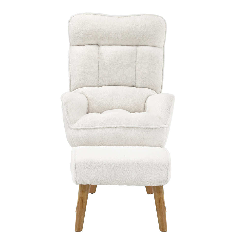 Oikiture 4X 360 Swivel Recliner Armchair Lounge with Stool Sherpa-Armchair-PEROZ Accessories