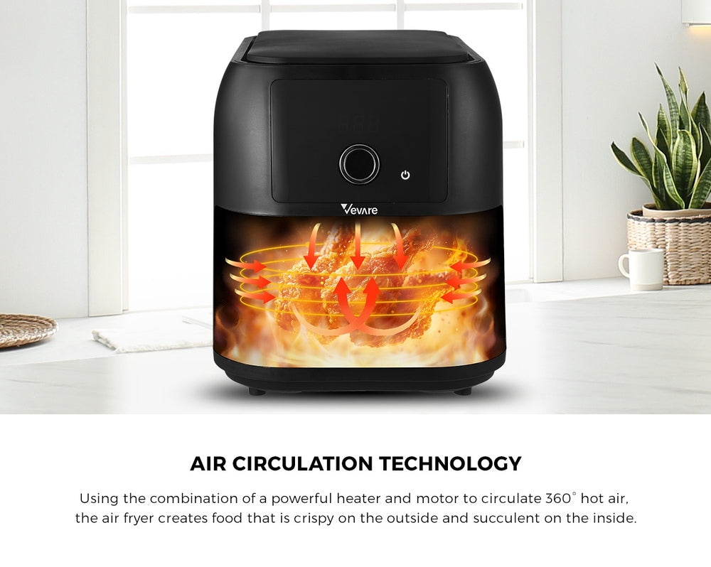 Vevare Air Fryer 8L Oven Digital Touch Oil Free Cooker 1700W-Air Fryer-PEROZ Accessories