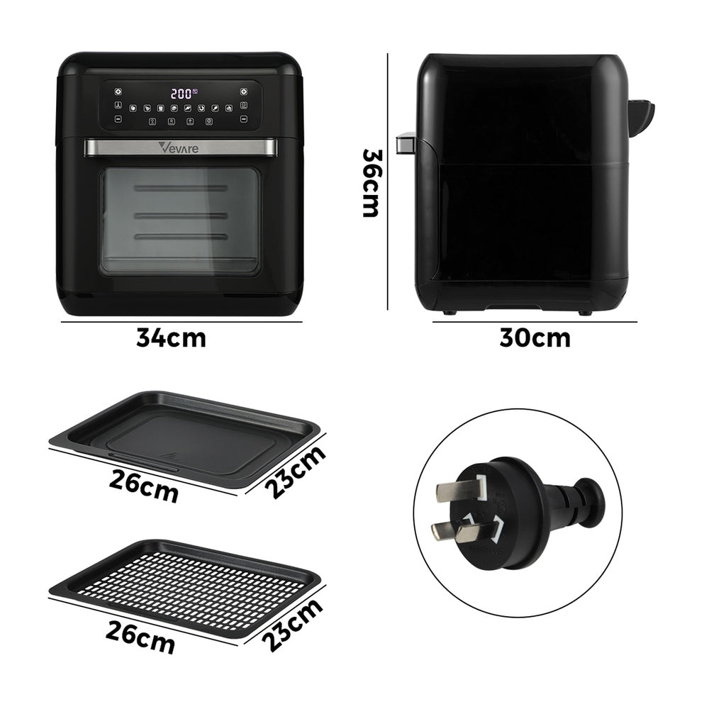 Vevare Air Fryer 12L Oven LCD Touch Oil Free Cooker 1500W-Air Fryer-PEROZ Accessories