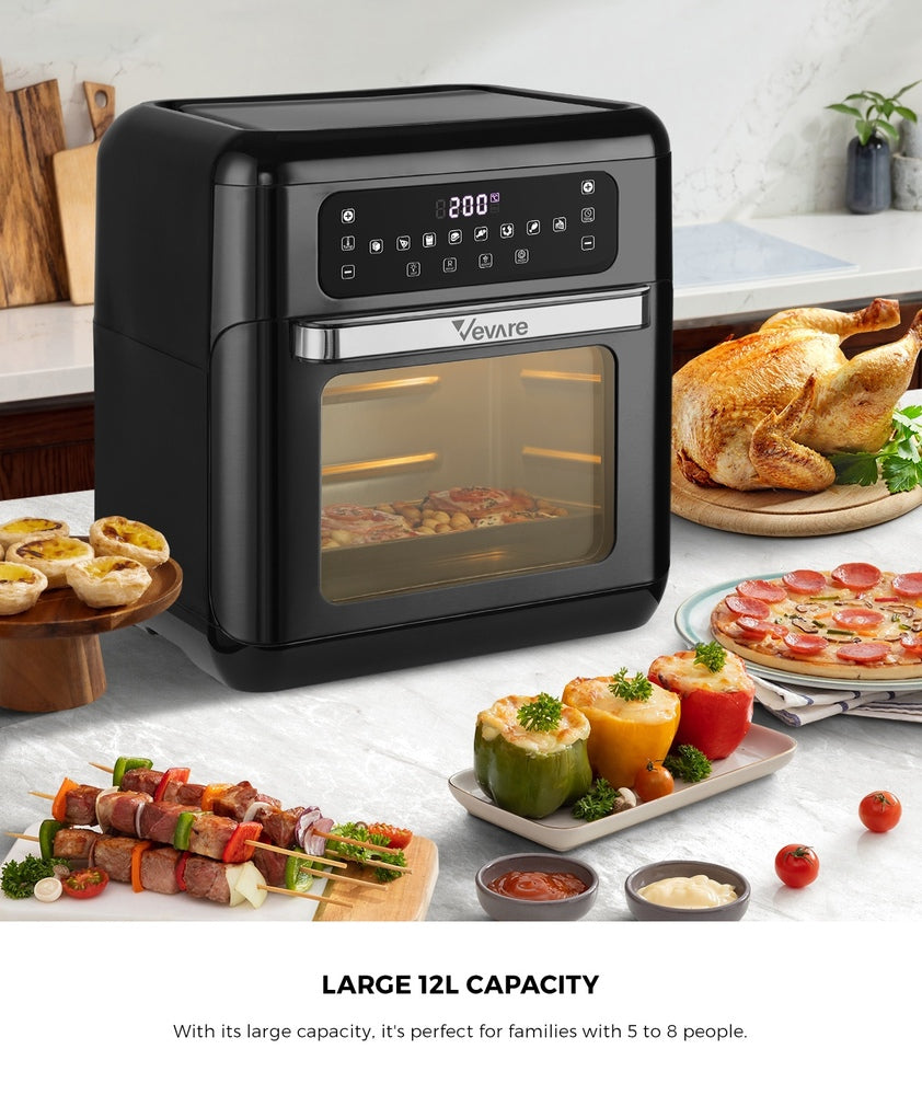 Vevare Air Fryer 12L Oven LCD Touch Oil Free Cooker 1500W-Air Fryer-PEROZ Accessories