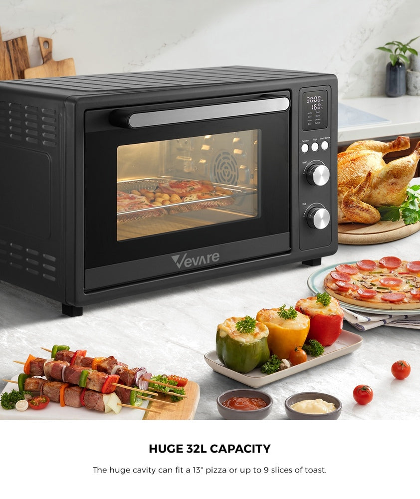 Vevare Air Fryer 32L Oven LCD Display Oil Free Cooker 1700W-Air Fryer-PEROZ Accessories