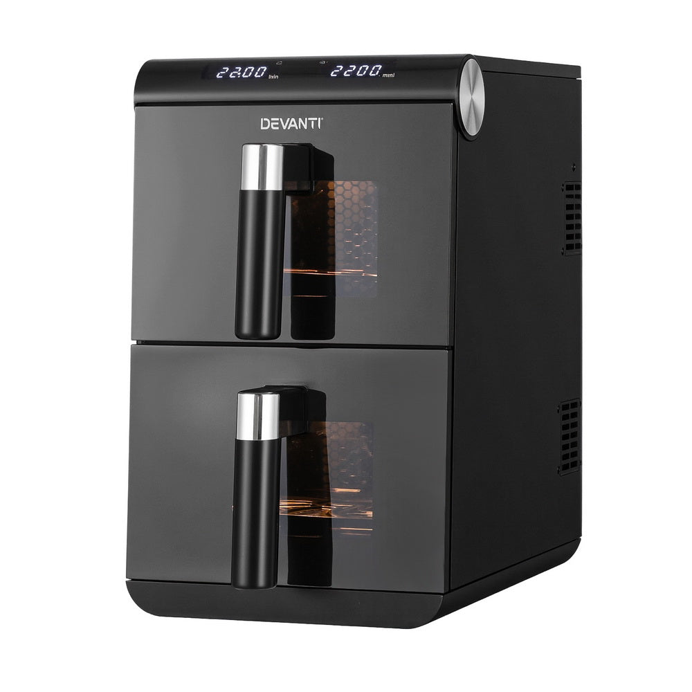 Devanti Air Fryer Oven 11L Dual Zone Fryers-Appliances > Kitchen Appliances > Air Fryers-PEROZ Accessories
