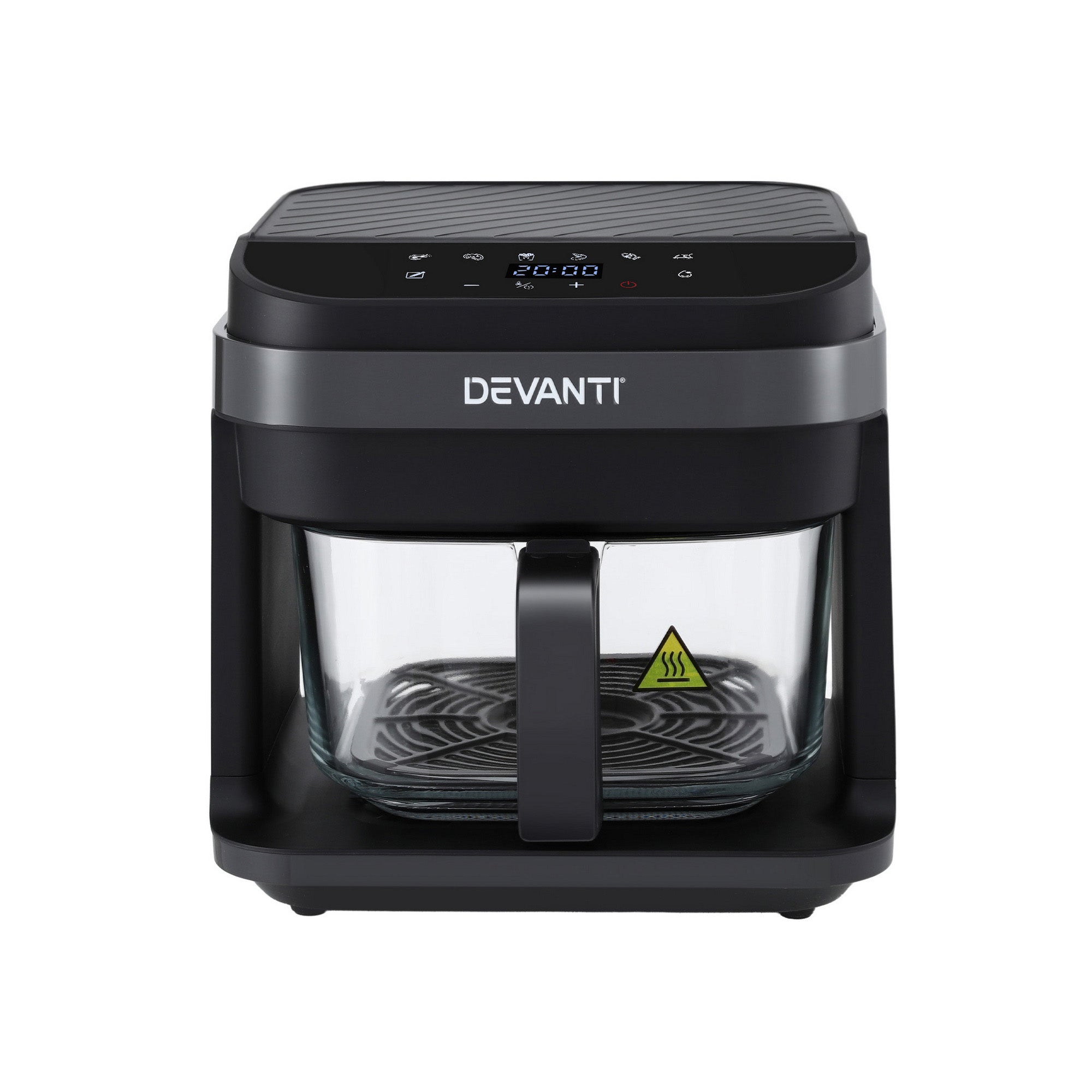 Devanti Air Fryer 5.5L Touch Control Electric Cooker 1200W Black-Appliances > Kitchen Appliances > Air Fryers-PEROZ Accessories