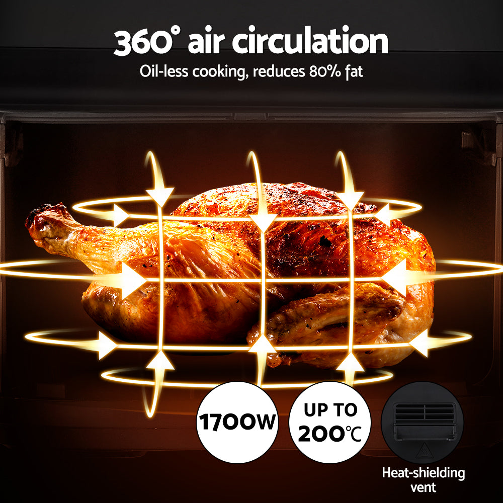 Devanti Air Fryer 10L LCD Kitchen Oven-Appliances > Kitchen Appliances-PEROZ Accessories