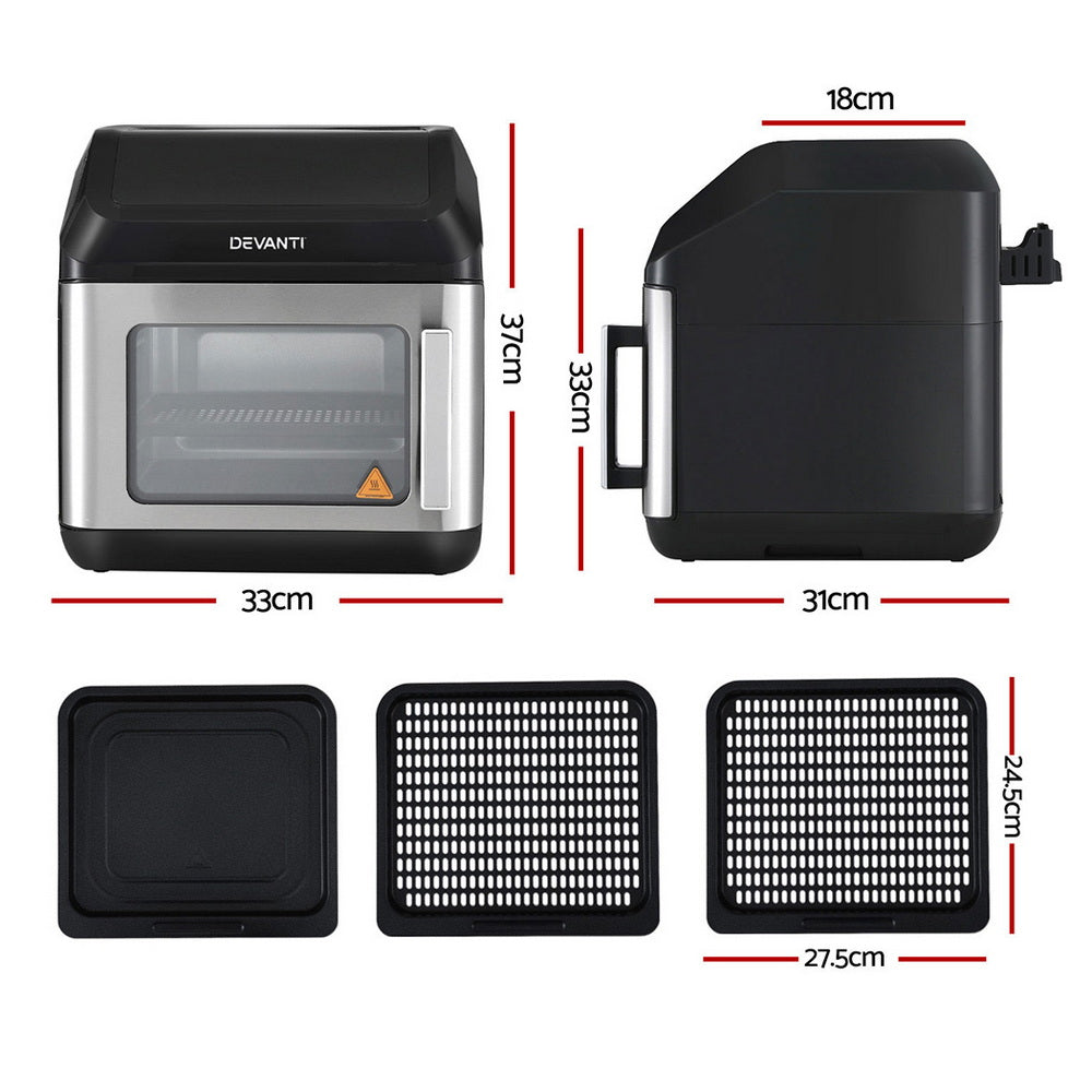 Devanti Air Fryer 13L LCD Fryers Oven-Appliances > Kitchen Appliances > Air Fryers-PEROZ Accessories