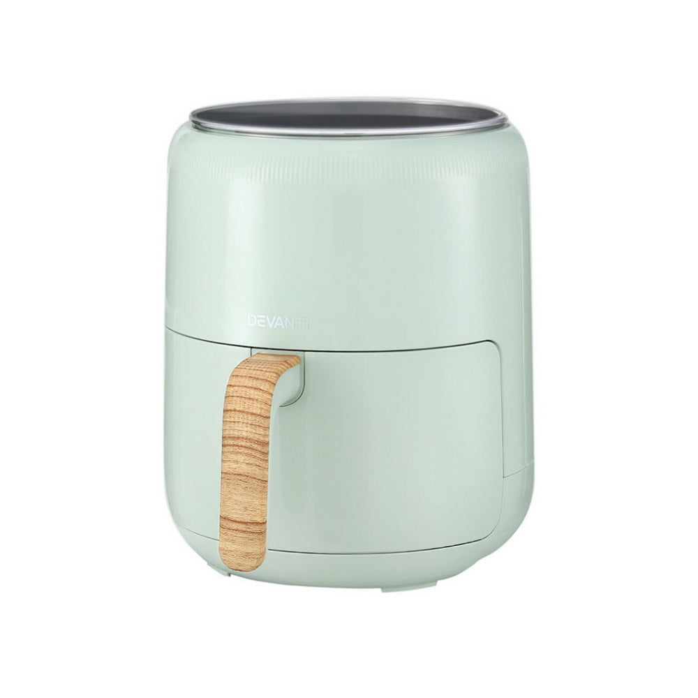 Devanti 5L Air Fryer Touch Control 1700W Green-Appliances > Kitchen Appliances > Air Fryers-PEROZ Accessories