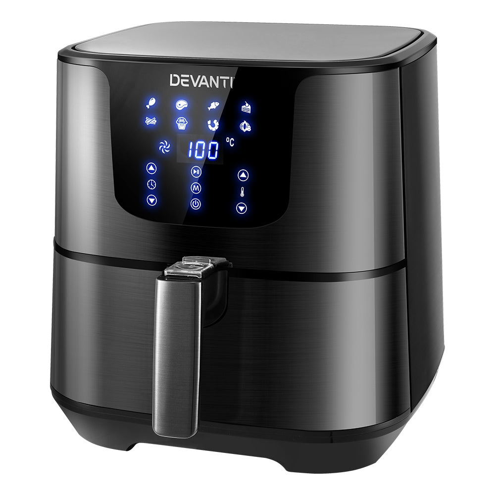 Devanti Air Fryer 7L LCD Fryers Black-Air Fryers-PEROZ Accessories