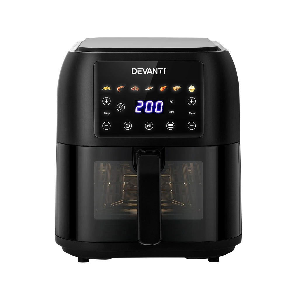 Devanti Air Fryer 8L LCD Fryers-Appliances > Kitchen Appliances-PEROZ Accessories