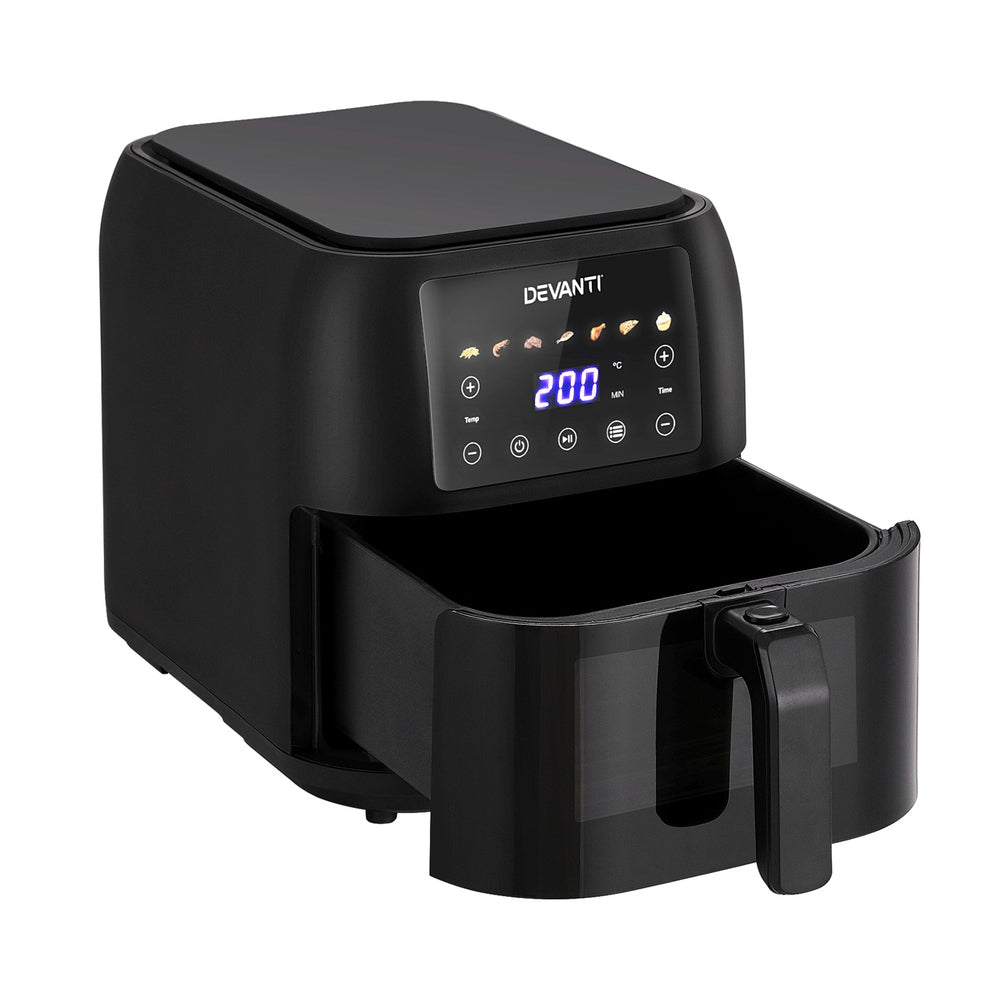 Devanti Air Fryer 8L LCD Fryers-Appliances > Kitchen Appliances-PEROZ Accessories