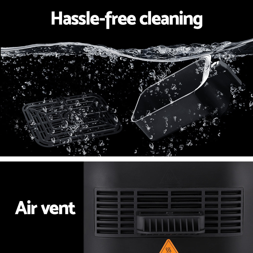 Devanti Air Fryer 8L LCD Fryers-Appliances > Kitchen Appliances-PEROZ Accessories