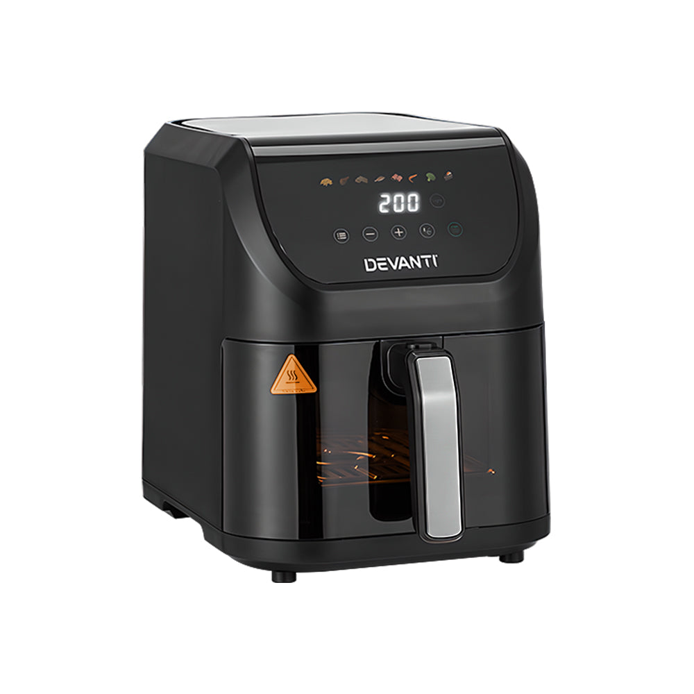 Devanti Air Fryer 5L W/ LCD Touch 1500W-Appliances > Kitchen Appliances-PEROZ Accessories