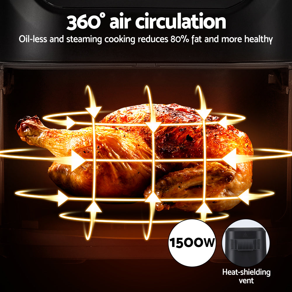 Devanti Air Fryer 5L W/ LCD Touch 1500W-Appliances > Kitchen Appliances-PEROZ Accessories