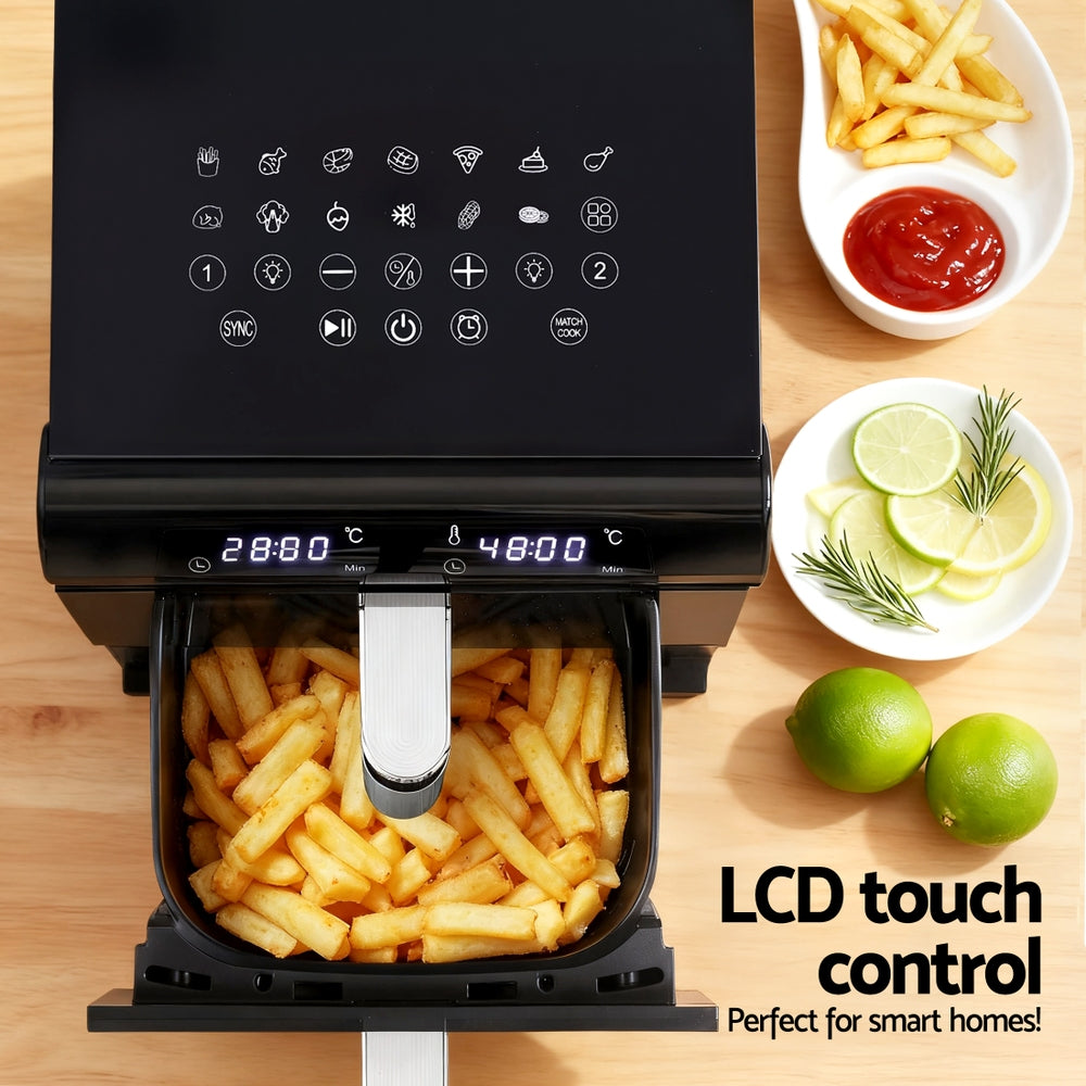Devanti Air Fryer Oven 11L Dual Zone Fryers-Appliances > Kitchen Appliances > Air Fryers-PEROZ Accessories