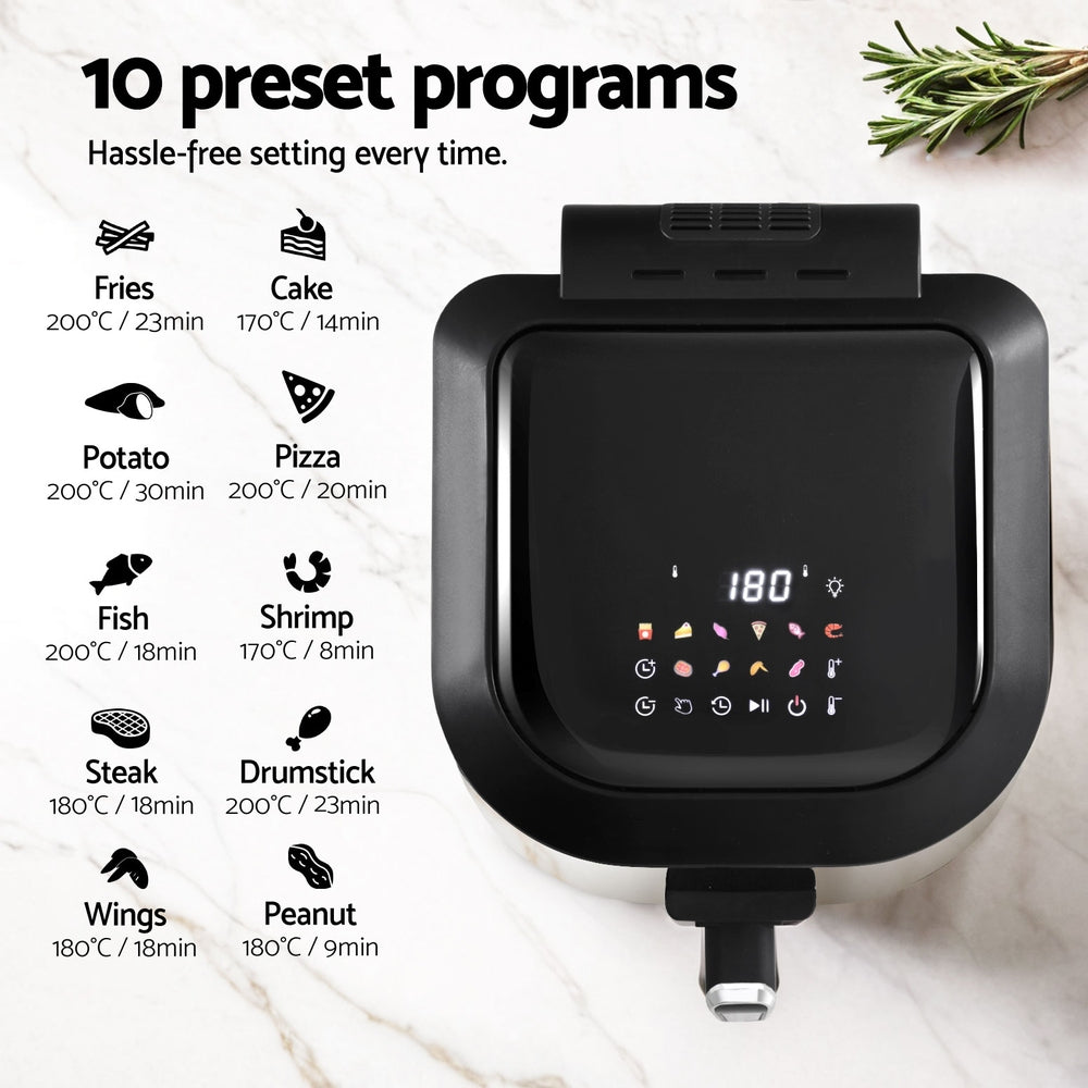 Devanti 5.5L Air Fryer & Grill LCD Fryers 1500W-Appliances > Kitchen Appliances > Air Fryers-PEROZ Accessories
