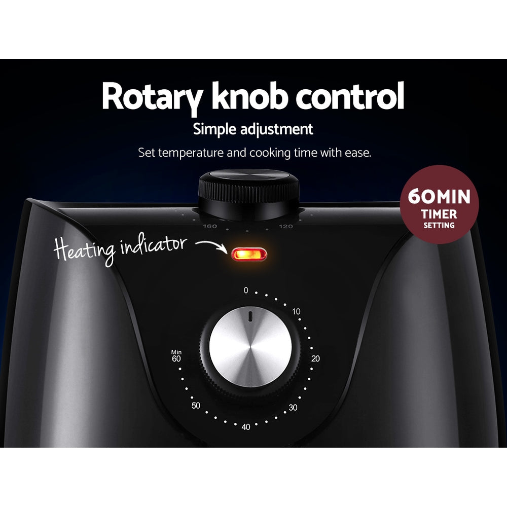 Devanti Air Fryer 2.5L Knob Fryers-Air Fryers-PEROZ Accessories