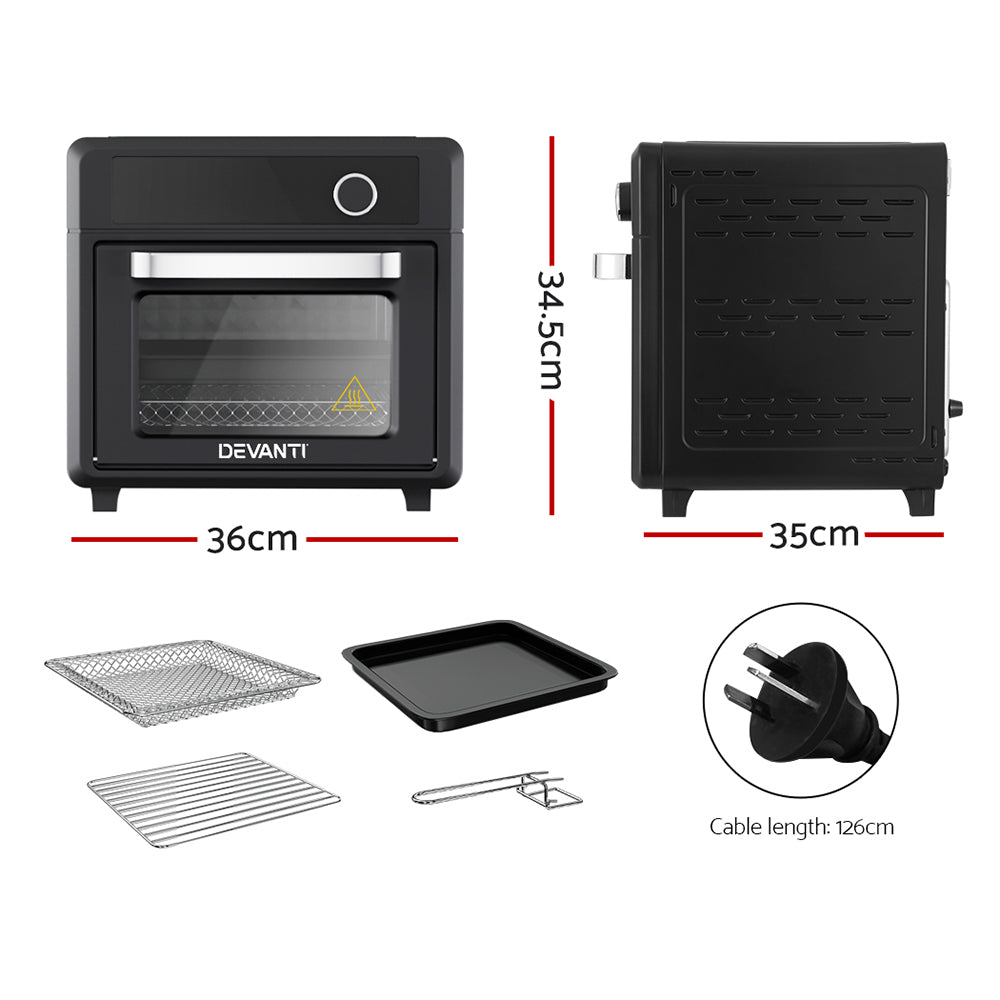 Devanti Air Fryer 20L LCD Fryers Oven-Appliances > Kitchen Appliances-PEROZ Accessories