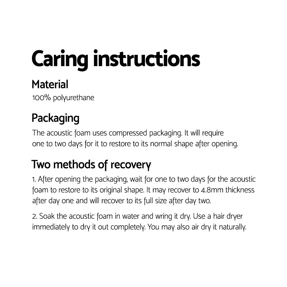 Alpha Acoustic Foam 40pcs 50x50x5cm Sound Absorption Proofing Panels Eggshell-Audio & Video > Acoustic Foam-PEROZ Accessories