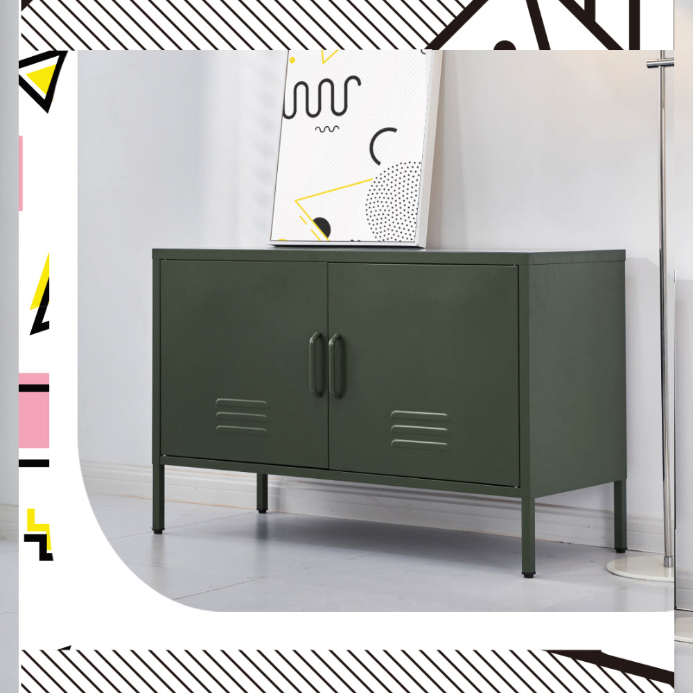 Artiss Buffet Sideboard Metal Cabinet - BASE Green-Furniture > Living Room-PEROZ Accessories