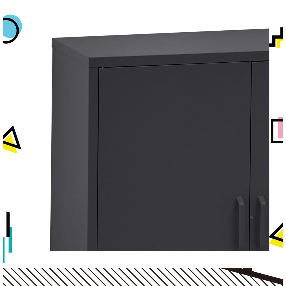 Artiss Buffet Sideboard Metal Cabinet - SWEETHEART Charcoal-Furniture > Living Room-PEROZ Accessories
