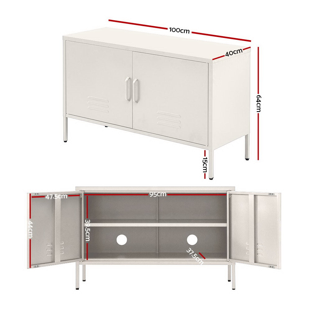 Artiss Buffet Sideboard Metal Cabinet - SWEETHEART White-Furniture > Living Room-PEROZ Accessories
