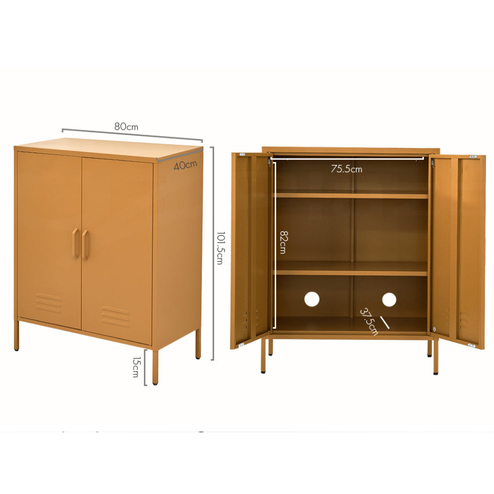 Artiss Buffet Sideboard Metal Cabinet - SWEETHEART Yellow-Furniture > Living Room-PEROZ Accessories