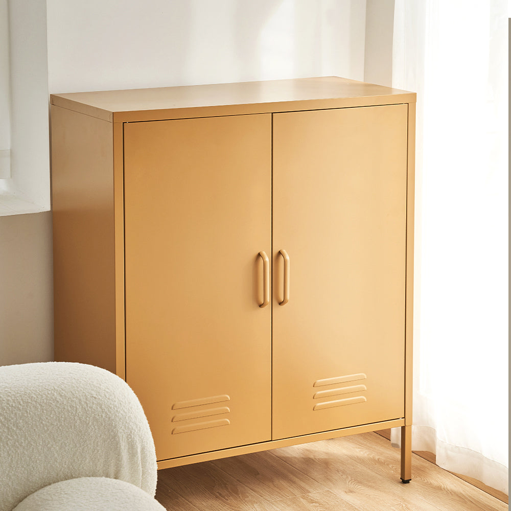 Artiss Buffet Sideboard Metal Cabinet - SWEETHEART Yellow-Furniture > Living Room-PEROZ Accessories