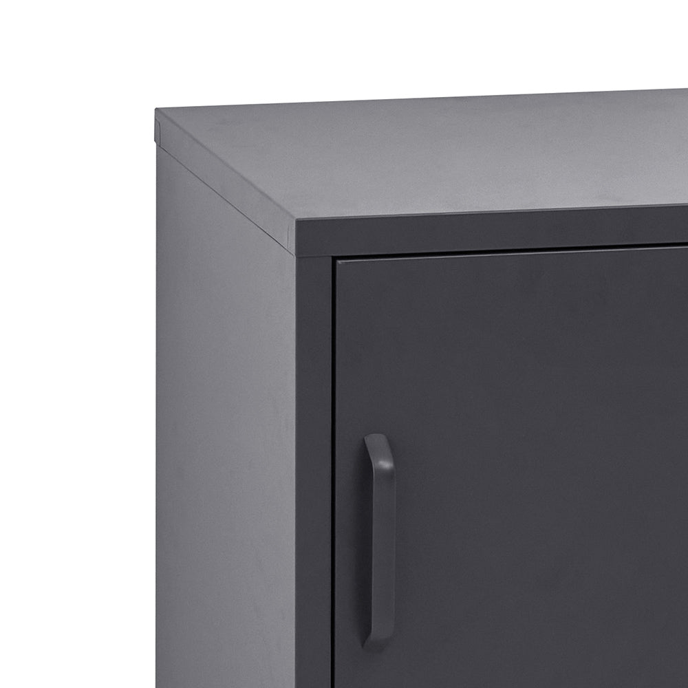 Artiss Bedside Table Metal Cabinet - Black-Bedside Tables-PEROZ Accessories