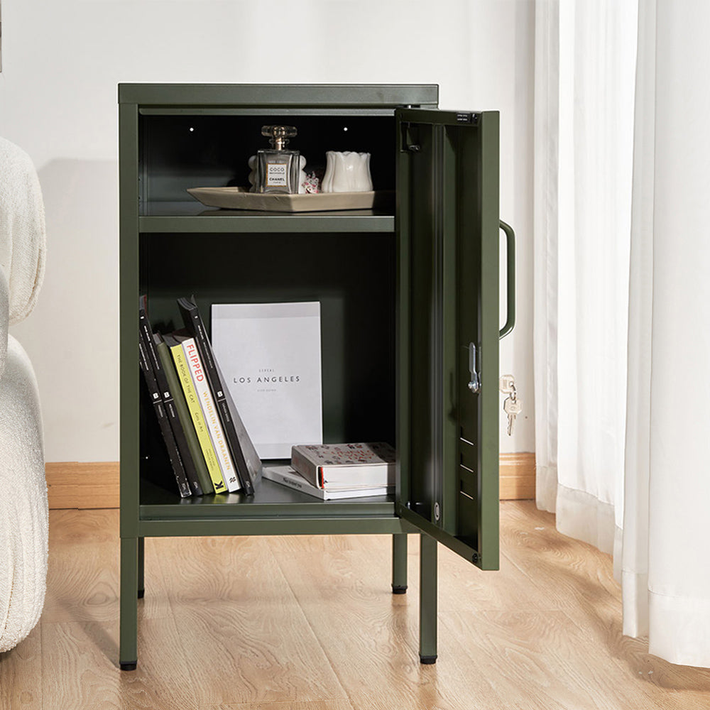 Artiss Bedside Table Metal Cabinet - Green-BedSide Tabless-PEROZ Accessories