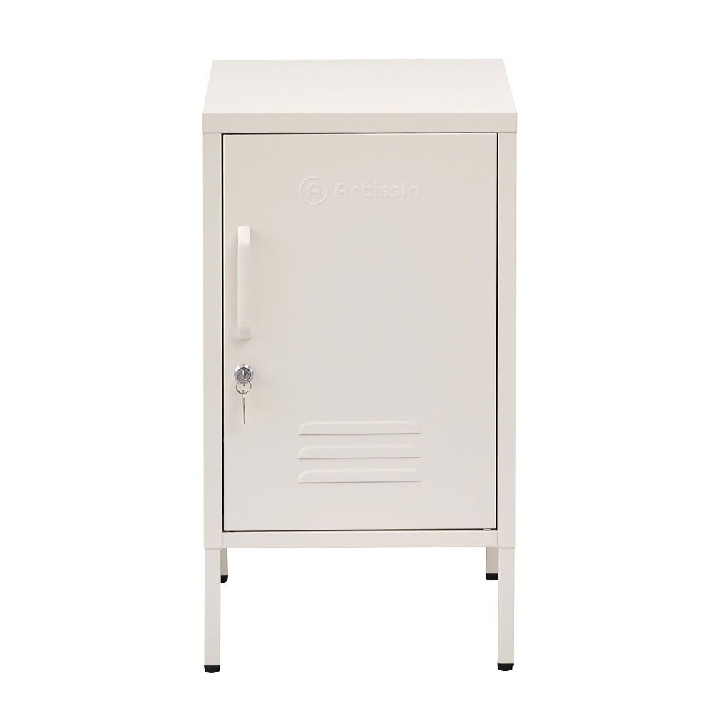 ArtissIn Bedside Table Metal Cabinet - White-Furniture > Bedroom > Bedside Tables-PEROZ Accessories