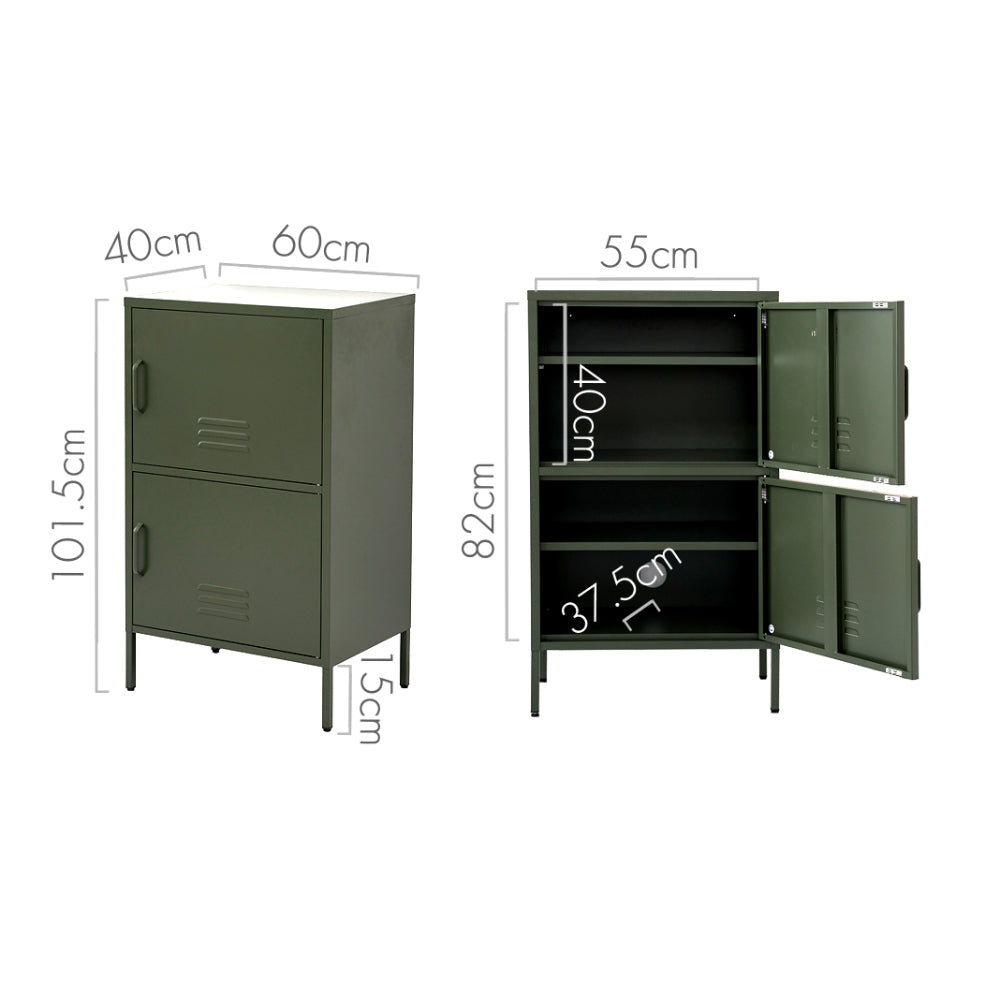 ArtissIn Buffet Sideboard Metal Cabinet - DOUBLE Green-Home & Garden > Bedding-PEROZ Accessories
