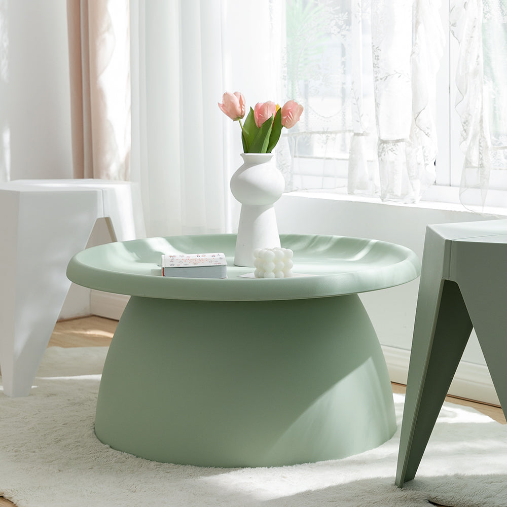 Artiss Coffee Table Round 71CM Plastic Green-Furniture > Living Room-PEROZ Accessories