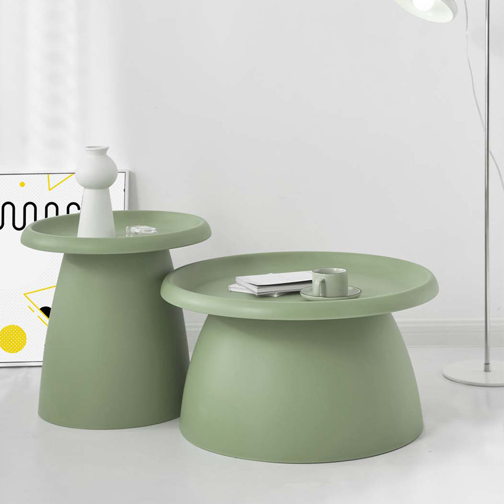 Artiss Coffee Table Round 71CM Plastic Green-Furniture > Living Room-PEROZ Accessories
