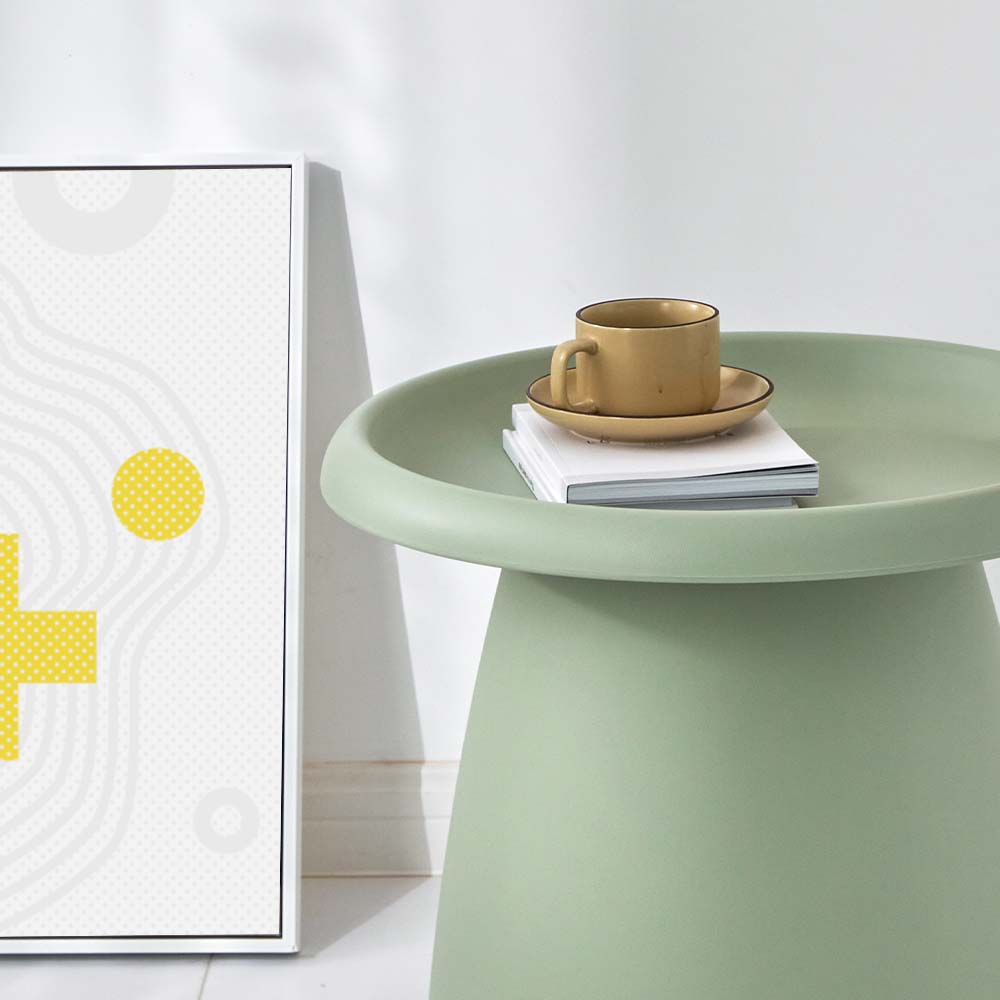 Artiss Coffee Table Round 52CM Plastic Green-Furniture > Living Room-PEROZ Accessories