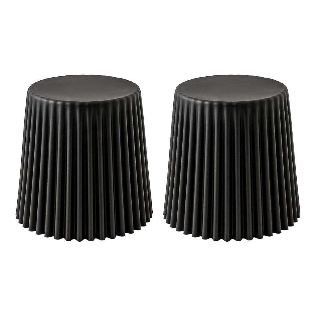 Artiss 2x Bar Stools Cupcake Plastic Foot Stool Black-Bar Stools-PEROZ Accessories