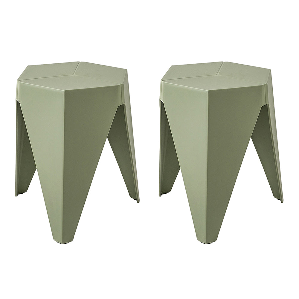Artiss 2x Bar Stools Puzzle Plastic Foot Stool Green-Furniture > Bar Stools & Chairs > Table & Bar Stools-PEROZ Accessories