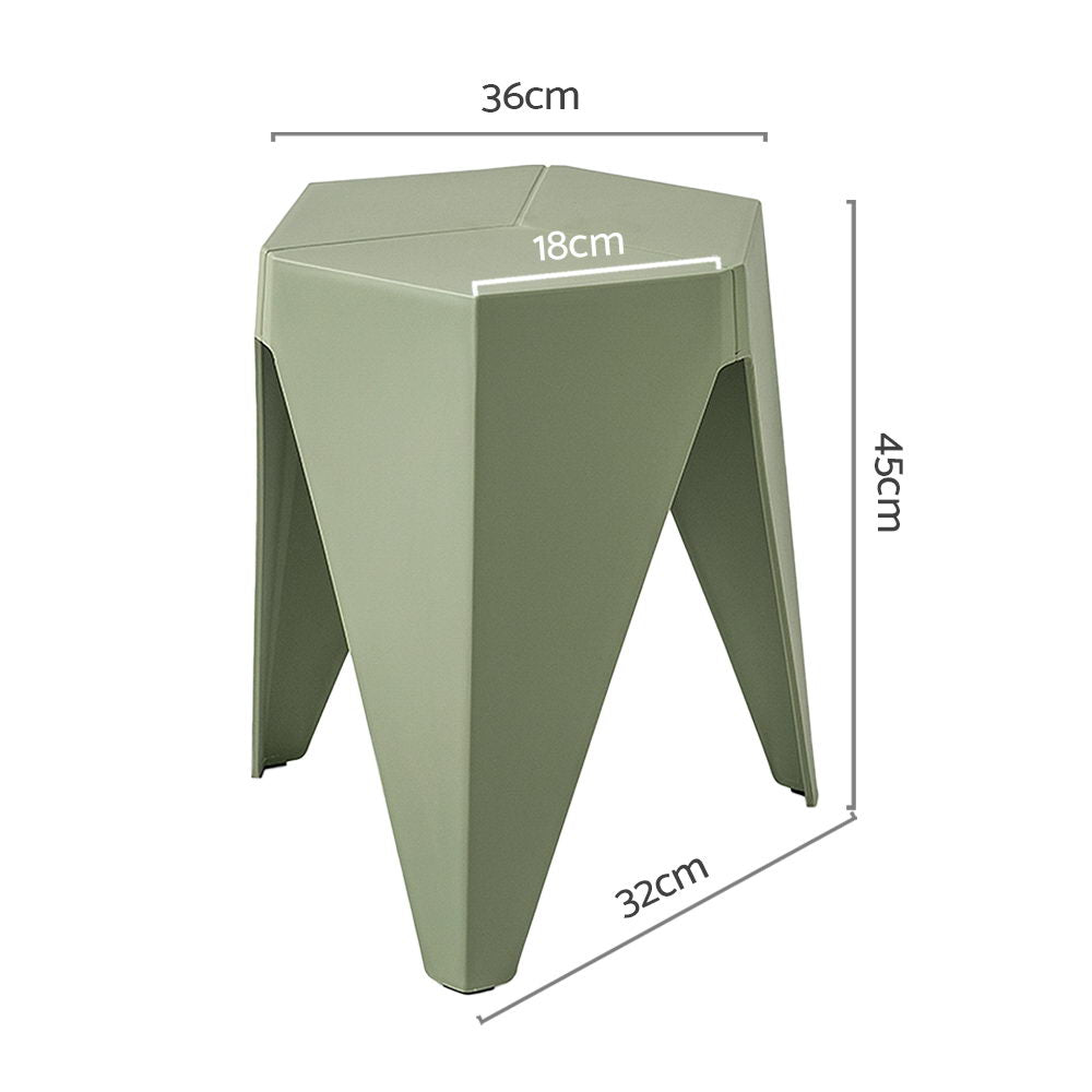 Artiss 2x Bar Stools Puzzle Plastic Foot Stool Green-Furniture > Bar Stools & Chairs > Table & Bar Stools-PEROZ Accessories