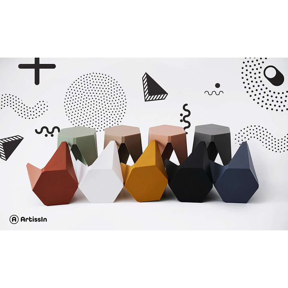 Artiss 2x Bar Stools Puzzle Plastic Foot Stool Red-Furniture > Bar Stools & Chairs-PEROZ Accessories