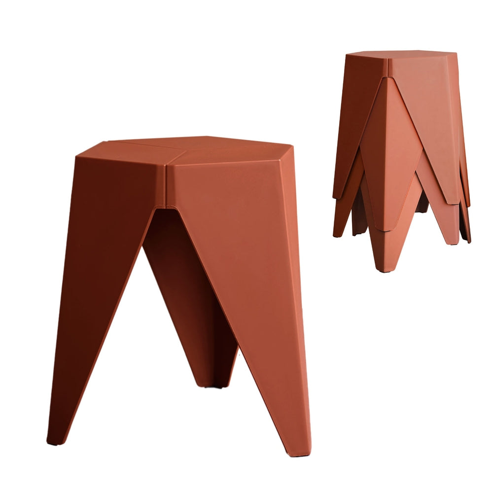 Artiss 4PC Puzzle Stool Bar Stools Stackable Red-Furniture > Bar Stools & Chairs > Table & Bar Stools-PEROZ Accessories