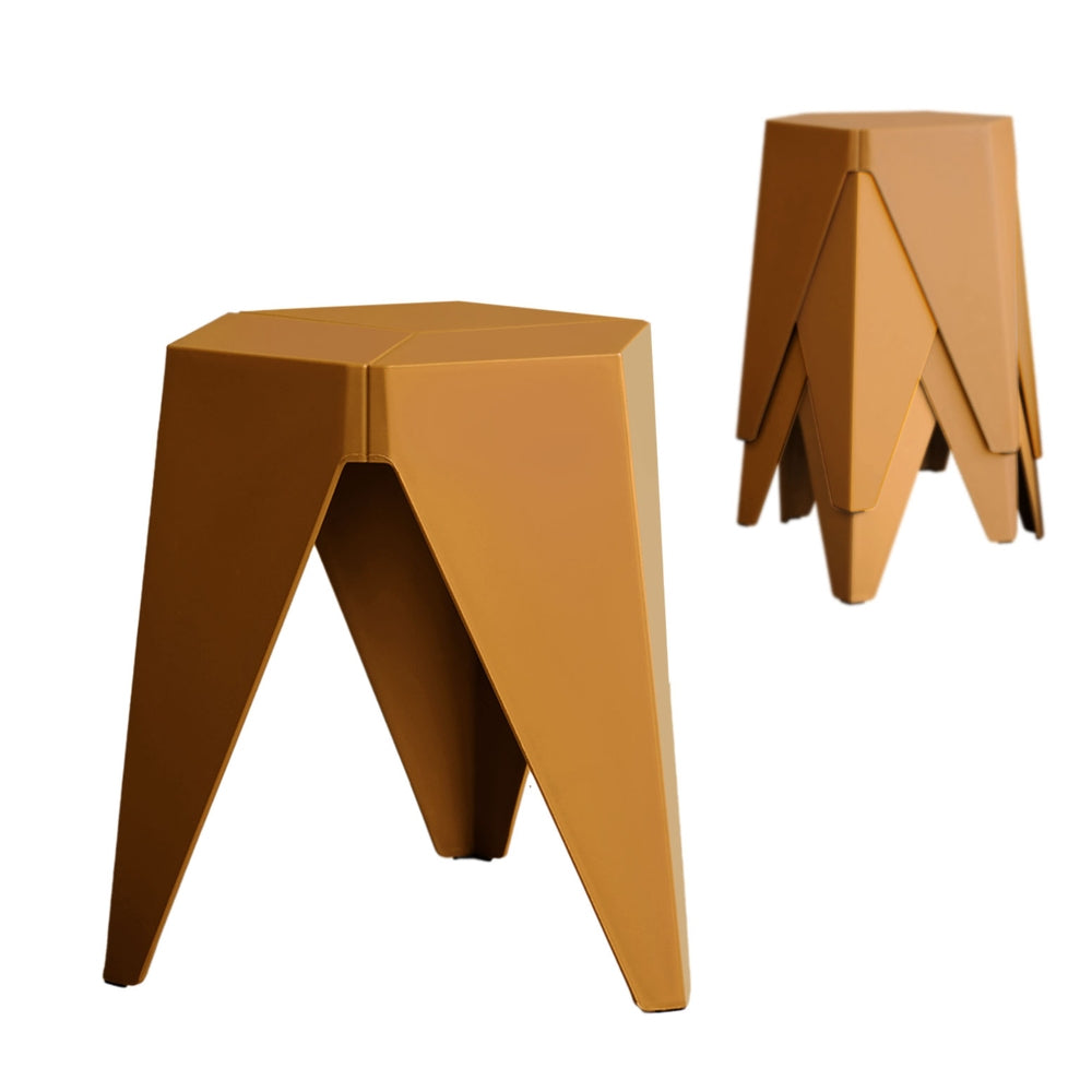 Artiss 4PC Puzzle Stool Bar Stools Stackable Yellow-Furniture > Bar Stools & Chairs > Table & Bar Stools-PEROZ Accessories