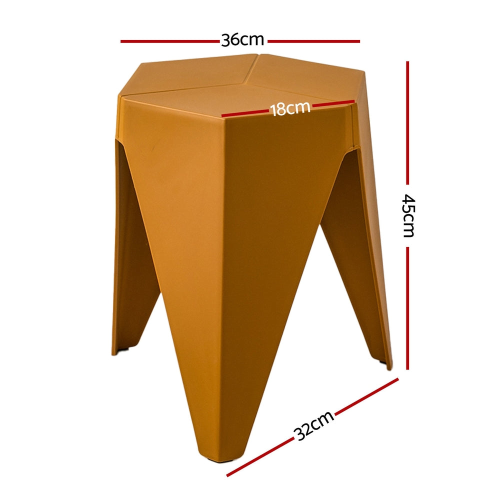Artiss 4PC Puzzle Stool Bar Stools Stackable Yellow-Furniture > Bar Stools & Chairs > Table & Bar Stools-PEROZ Accessories