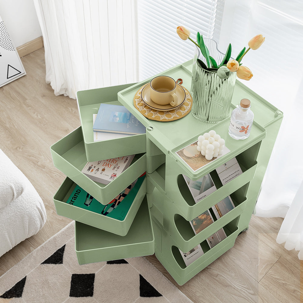 ArtissIn Storage Trolley Bedside Table 5 Tier Cart Boby Replica Green-Bedside Tables-PEROZ Accessories