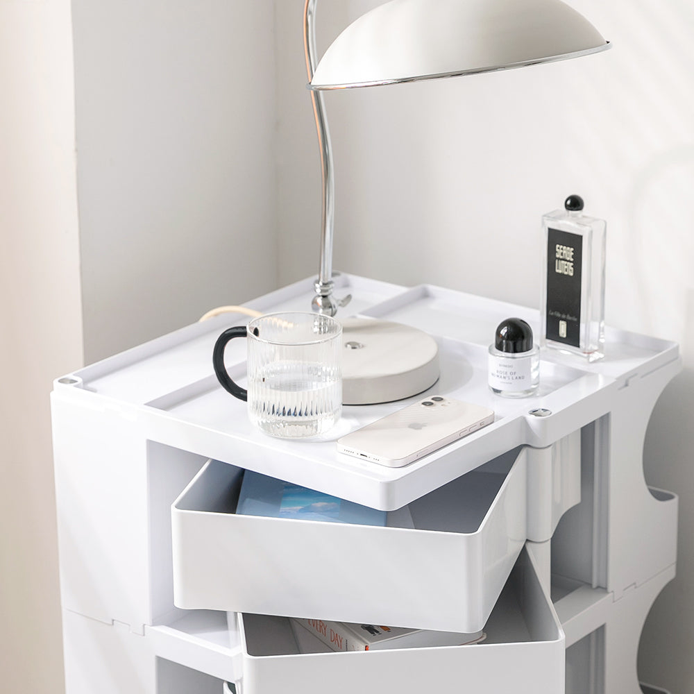 Artiss Storage Trolley Cart Bedside Table 5 Tier White-Furniture > Living Room-PEROZ Accessories