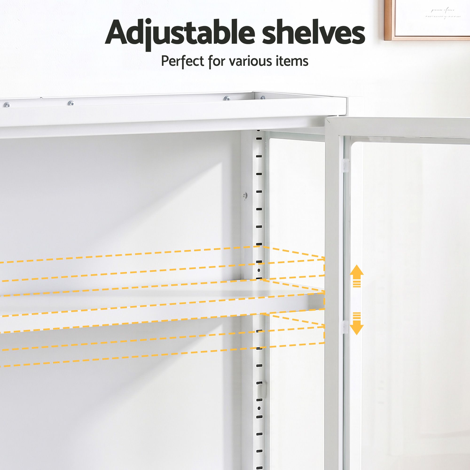 Artiss Buffet Cabinet Sideboard X2 Wall Mounted Clear Display Storage 60cm White