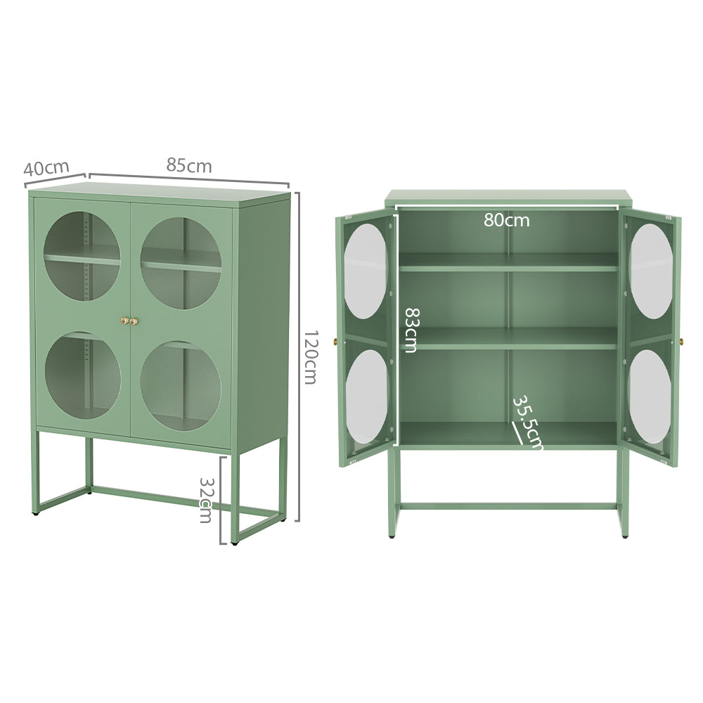 ArtissIn Buffet Sideboard Metal Cabinet - ELLA Green-Furniture > Living Room-PEROZ Accessories