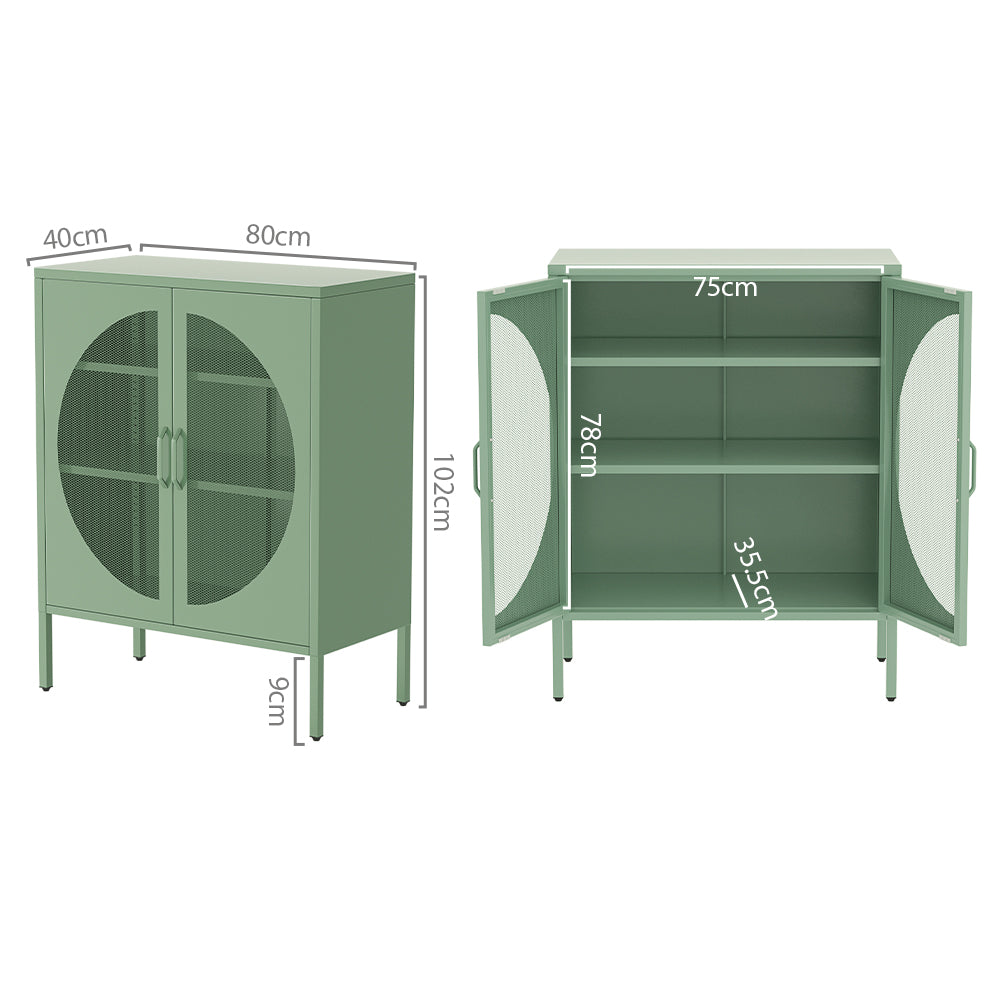 Artiss Buffet Sideboard Metal Cabinet - ELSA Green-Furniture > Dining > Buffets & Sideboards-PEROZ Accessories