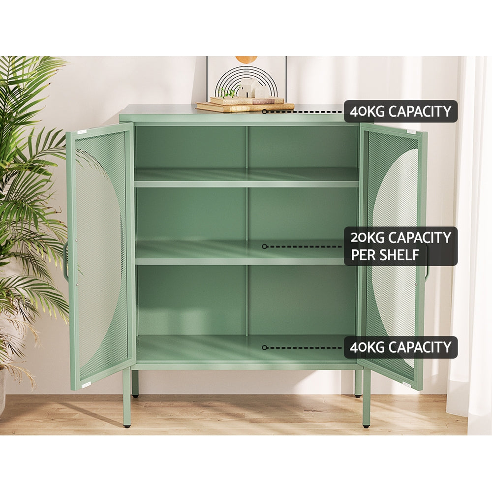 Artiss Buffet Sideboard Metal Cabinet - ELSA Green-Furniture > Dining > Buffets & Sideboards-PEROZ Accessories